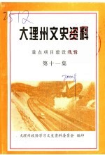 大理州文史资料  重点项目建设续辑  第11<em>集</em>