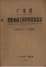 广东省惠阳地面气候资料基本总结  1952.7-1960