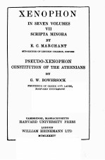 XENOPHON <em>IN</em> SEVEN VOLUMES Ⅶ SCRIPTA M<em>IN</em>ORA