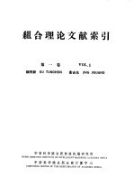 组合理论文献索引  第1卷
