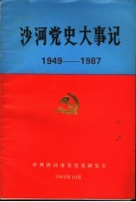<em>沙河</em>党史大事记  1949年-1987年
