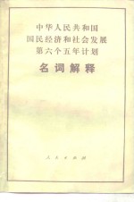 中华人民共和国国民经济和社会发展第六个五年计划名词解释