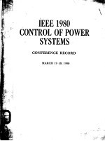 IEEE 1980 <em>CONTROL</em> OF POWER <em>SYSTEMS</em>