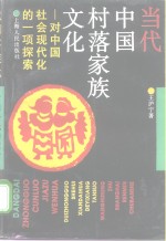 当代中国村落家族文化  对中国社会现代化的一项探索