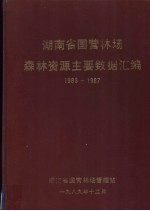 湖南省国营林场森林资源主要数据汇编  198<em>3</em>-<em>1987</em>