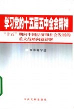 学习党的十五届五中全会精神  “十五”期间中国经济和社会发展的重大战略问题讲解