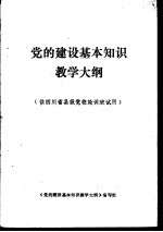党的建设基本<em>知识</em>教学大纲  供四川省县级党校轮训班试用