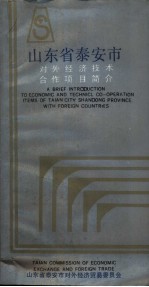 山东省泰安市  对外经济<em>技术</em>合作项目简介