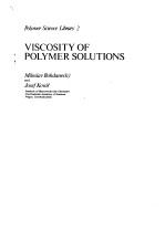 VISCOSITY <em>OF</em> POLYMER <em>SOLUTIONS</em>