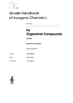 GMELIN <em>HANDBOOK</em> OF LNORGANIC CHEMISTRY  FE ORGANOIRON COMPOUNDS  PART B8