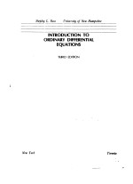 <em>INTRODUCTION</em> TO ORDINARY <em>DIFFERENTIAL</em> <em>EQUATIONS</em>