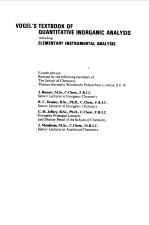 VOGEL'S TEXTBOOK <em>OF</em> QUANTITATIVE INORGANIC <em>ANALYSIS</em> INCLUDING ELEMENTARY INSTRUMENTAL <em>ANALYSIS</em>