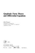 QUADRATIC FORM THEORY <em>AND</em> <em>DIFFERENTIAL</em> <em>EQUATION</em>S