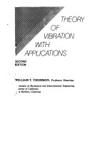 THEORY OF VIBRATION <em>WITH</em> APPLICATION<em>S</em>
