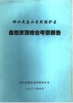 浙江大盘山<em>自然</em>保护区<em>自然</em><em>资源</em>综合考察报告