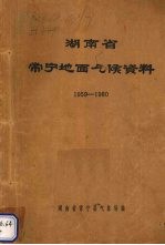 湖南省常宁地面气候资料  1959-1980