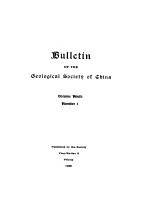 BULLETIN <em>OF</em> THE GEOLOGICAL SOCIETY <em>OF</em> CHINA VOL IX