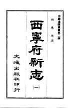 西<em>宁</em>府新志  一至三册