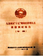 九龙坡区“十五”期间经济增长点  课题调研报告  专辑