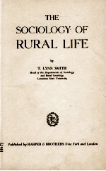 <em>TH</em>E SOCIOLOGY OF RURAL LIFE