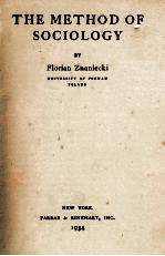 <em>THE</em> <em>METHOD</em> <em>OF</em> SOCIOLOGY