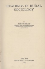 READING<e<em>m</em>>S</e<em>m</em>> IN RURAL <e<em>m</em>>S</e<em>m</em>>OCIOLOGY