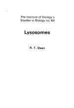 The <em>In</em>stitute <em>of</em> Biology's Studies <em>in</em> Biology no 84  Lysosomes
