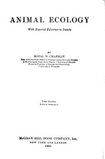 ANIMAL ECOLOGY With E<em>s</em>pecial <em>Reference</em> <em>to</em> In<em>s</em>ect<em>s</em>