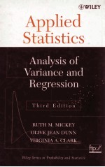 APPLIED STATISTICS <em>ANALYSIS</em> <em>OF</em> VARIANCE AND REGRESSION