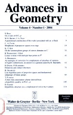 ADVANCES IN GEOMETRY  <em>VOLUME</em> <em>4</em>  <em>NUMBER</em> 1  200<em>4</em>