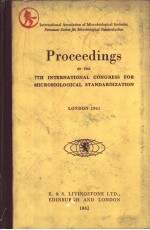 Proceedings <em>OF</em> THE 7TH INTERNATIONAL CONGRESS <em>FOR</em> <em>MICROBIOLOGICAL</em> STANDARDIZATION LONDON 1961
