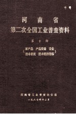 河<em>南省</em>第二次全国工业普查资料  第10册  新产品、产品质量、设备、<em>技术</em>状况、<em>技术</em>经济指标