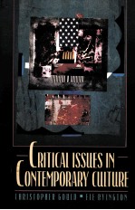 CRITICAL <em>ISSUES</em> <em>IN</em> C<em>ON</em>TEMPORARY CULTURE