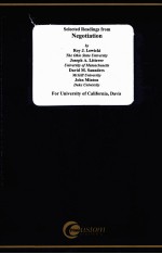SELECTED READINGS FRO<em>M</em> NEGOTIATION