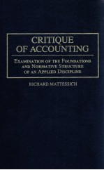 CRITIQUE <em>OF</em> <em>ACCOUNTING</em>