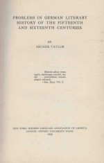 <em>PROBLEMS</em> IN GERMAN LITERARY HISTORY <em>OF</em> <em>THE</em> FIFTEENTH AND SIXTEENTH CENTURIES
