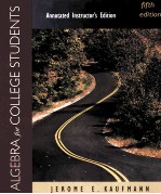 <em>A</em>NNOT<em>A</em>TED INSTRUCTOR'S EDITION <em>A</em>LGEBR<em>A</em> <em>FOR</em> COLLEGE <em>STUDENTS</em> FIFTH EDITION