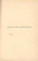 <em>READING</em> FOR <em>UNDERSTANDING</em>