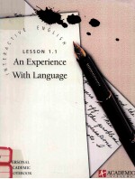 <em>INTERACTIVE</em> ENGLISH LESSON 1.1 AN EXPERIENCE WITH LANGUAGE