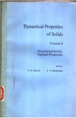 Dynamical Properties <em>of</em> Solids <em>Volume</em> 4 Disordered Solids