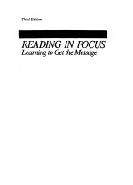 READING IN FOCUS Learning to Get the Message Third <em>Edition</em> B