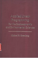 <em>Applied</em> Linear Programming For the Socioeconomic and Environmental <em>Science</em>s
