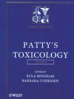 PATTY'S TOXICOLO<em>G</em>Y SIXTH EDITION VOLUME 4