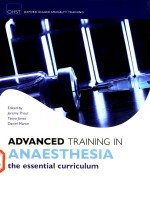 OHST OXFORO HIGHER SPECIALTY TRAINING ADVANCED TRAINING IN ANAESTESIA THE ESSENTIAL <em>CURRICULUM</em>