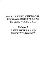 WHAT EVERY CHEMICAL TECHNOLOGIST WANTS TO KNOW <em>ABOUT</em>  VOLUMEⅠ  EMULSIFIERS AND WETTING AGENTS
