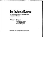 SUR<em>FA</em>CTANTS EUROPA A DIRECTORY O<em>F </em>SUR<em>FA</em>CE ACTIVE AGENTS AVAILABLE IN EUROPE  VOLUME 1 BELGIUM REPUBL