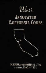 WEST'S <em>AN</em>NOTATED CALIFORNIA CODES BUSINESS <em>AN</em>D PROFESSIONS CODE SECTIONS 6700 <em>TO</em> 7511
