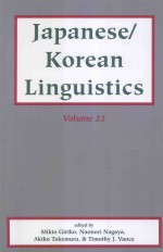 J<em>a</em>p<em>a</em>nese/Kore<em>a</em>n Linguistics  Volume 22