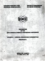 30TH CANADIAN CHEMICAL ENGINEERING <em>C<em>ON</em>FERENCE</em> <em>Volume</em> III:Chemical Engineering Fundamentals