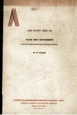 CSIR REPORT CENG 445 PLATE HEAT EXCHANGERS Review <em>of</em> transport phenomena and design procedures
